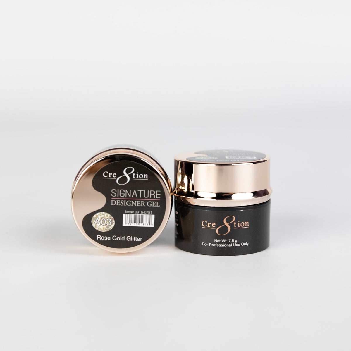 Cre8tion Signature Designer Gel 7.5 g - 0.26oz A03 Rose Gold Glitter