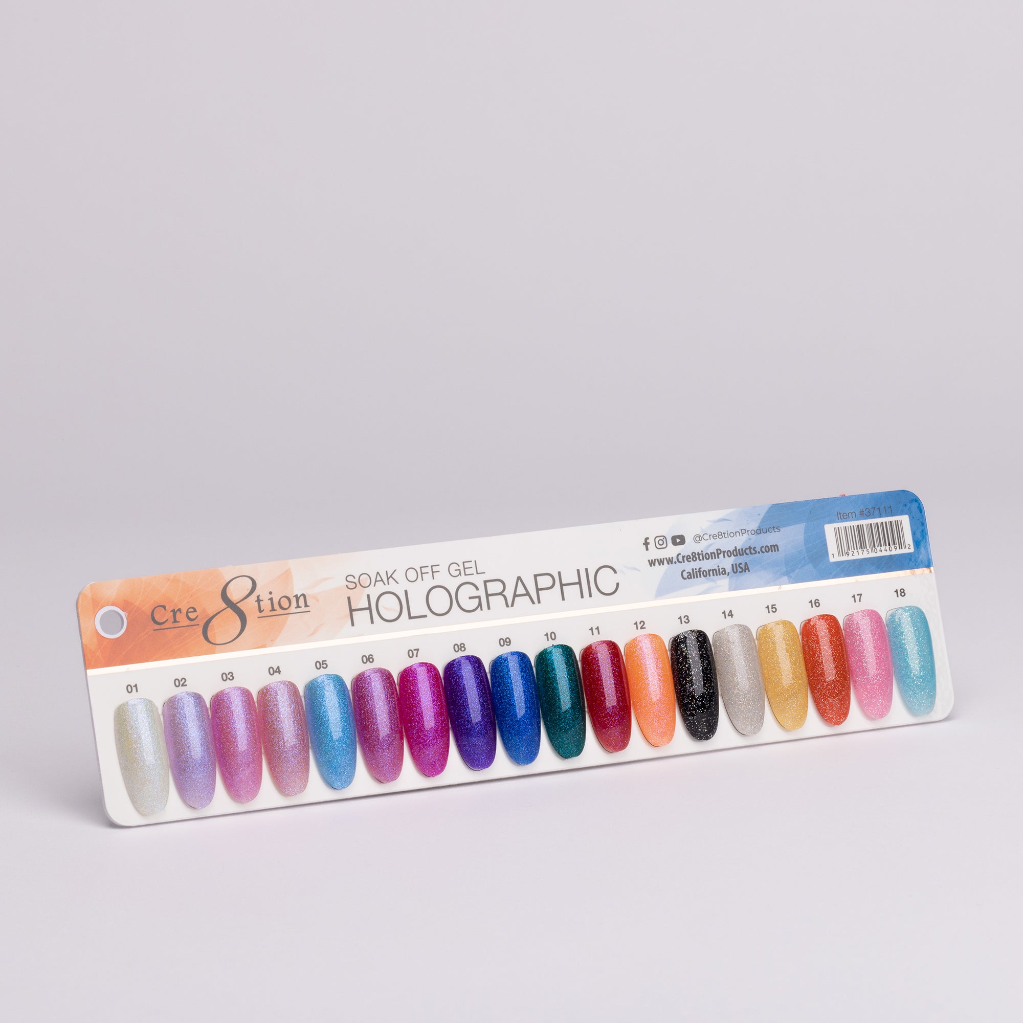 Cre8tion Color Chart -  Holographic 18 colors