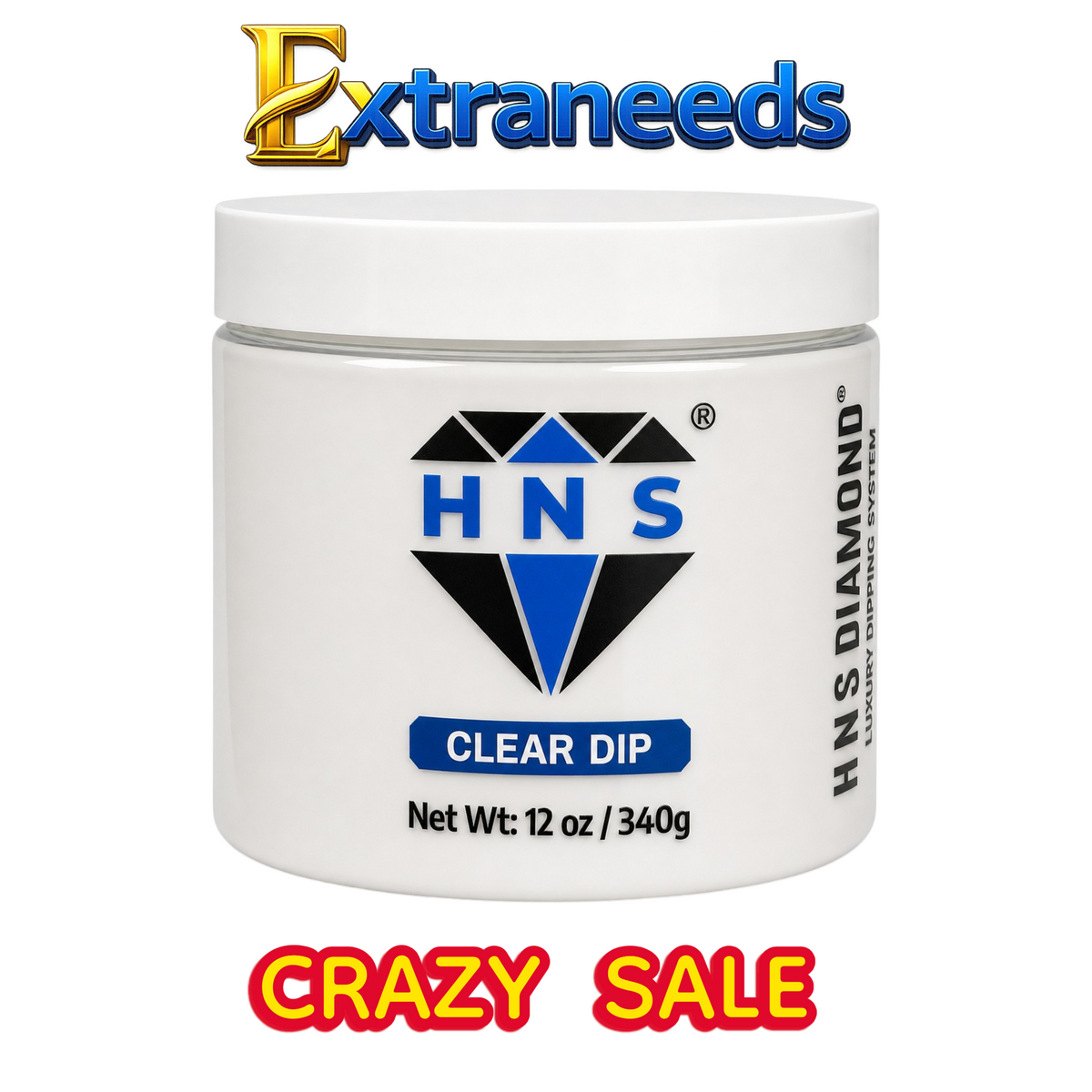 HNS CLEAR DIP NAIL POWDER 12 OZ