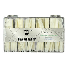HNS DIAMOND NAIL TIP NATURAL SQUARE