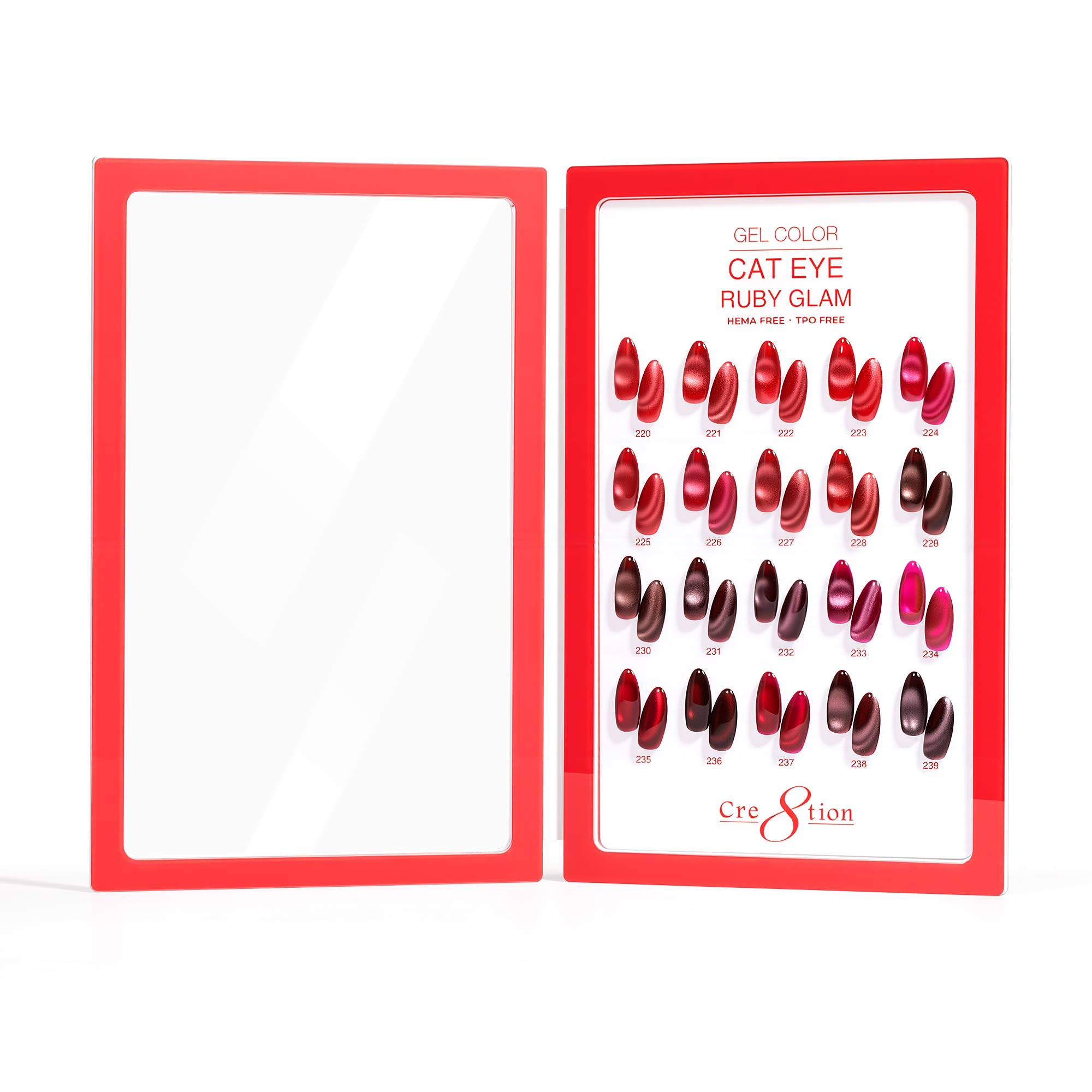 Cre8tion Acrylic Booklet - Cat Eye Ruby Glam 20 Colors